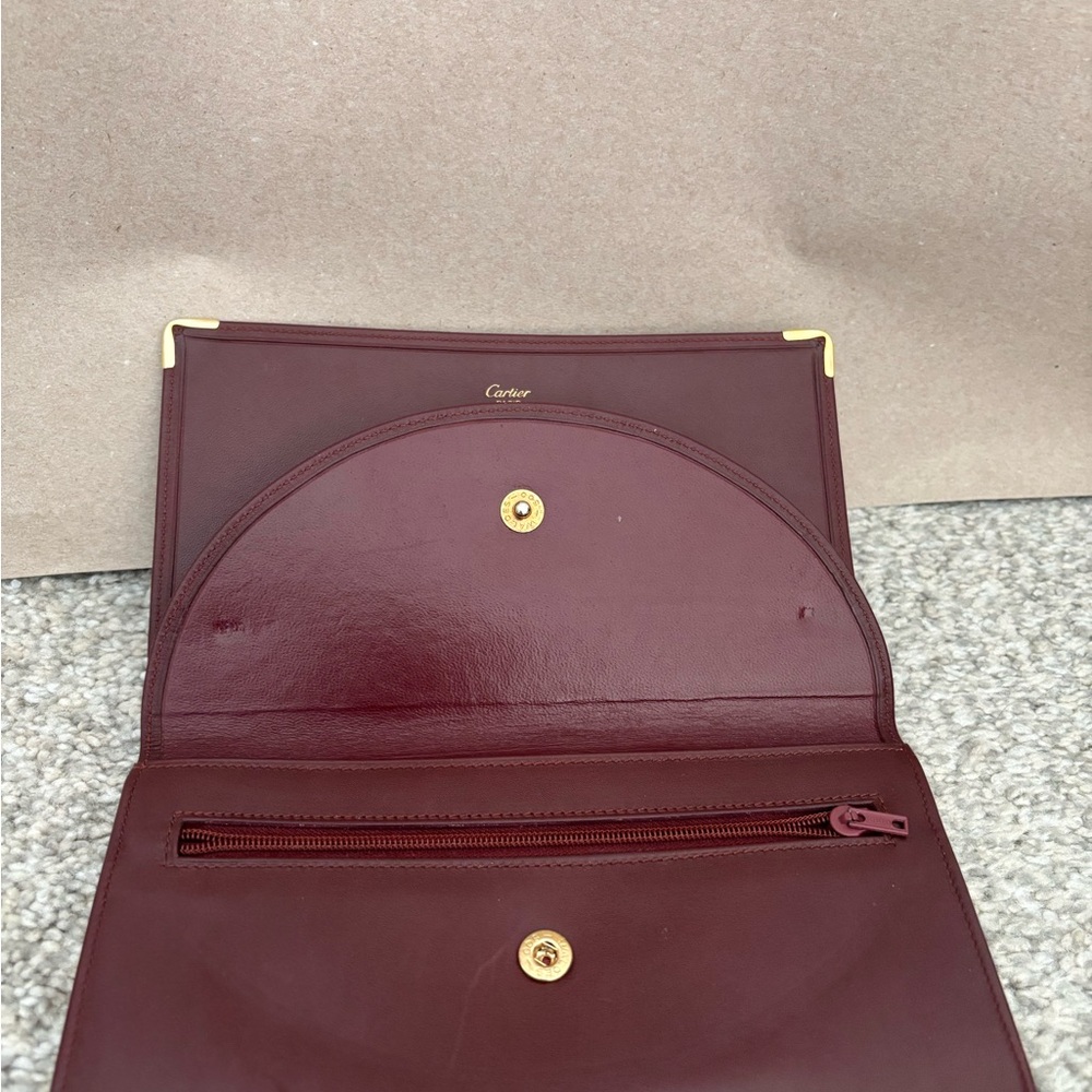 Cartier Women's Burgundy Leather Crossbody Bag Set - Picture 6 of 12
